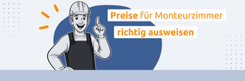 preisangaben für monteurzimmer 